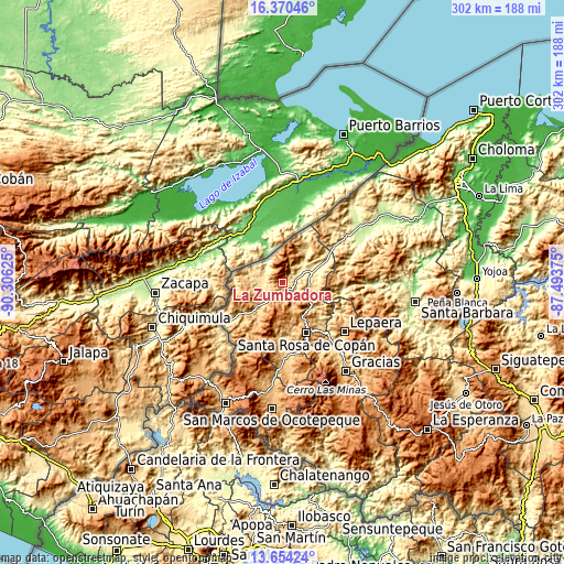 Topographic map of La Zumbadora
