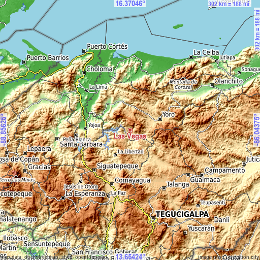 Topographic map of Las Vegas