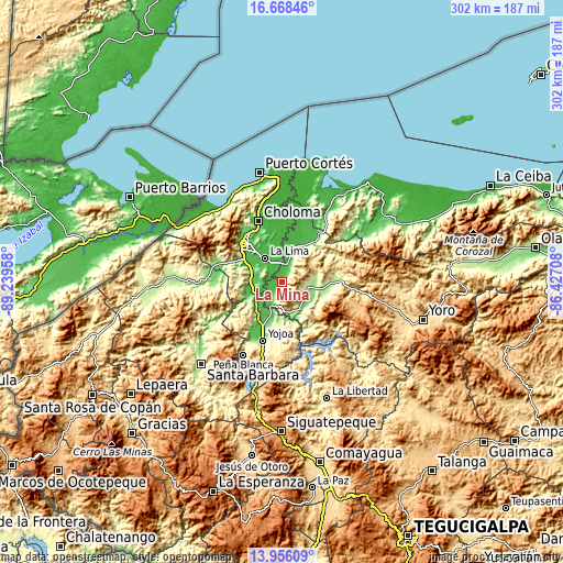 Topographic map of La Mina