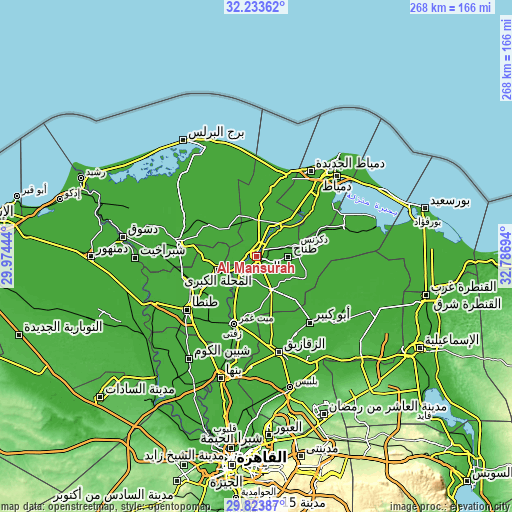 Topographic map of Al Manşūrah