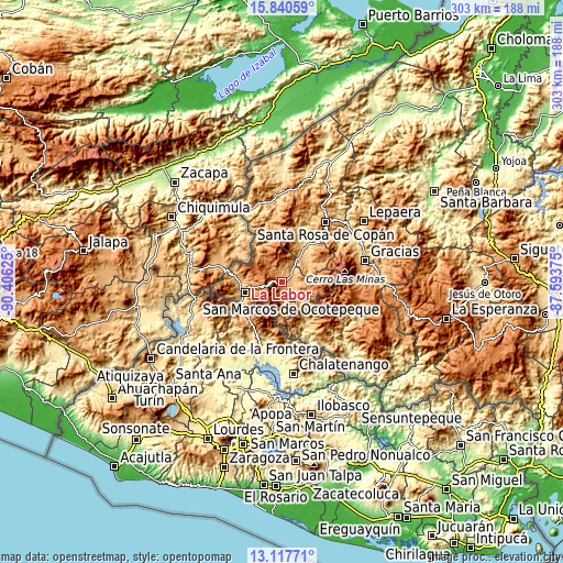 Topographic map of La Labor