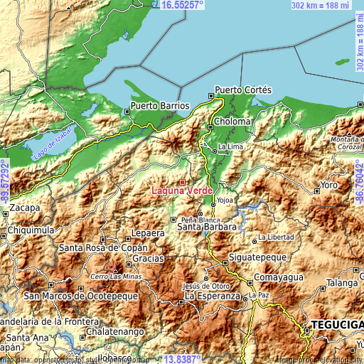 Topographic map of Laguna Verde
