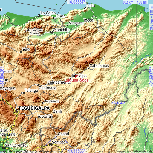 Topographic map of Laguna Seca