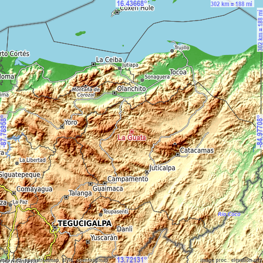 Topographic map of La Guata