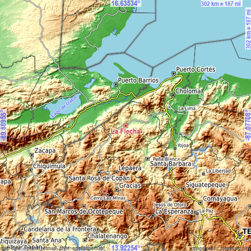Topographic map of La Flecha