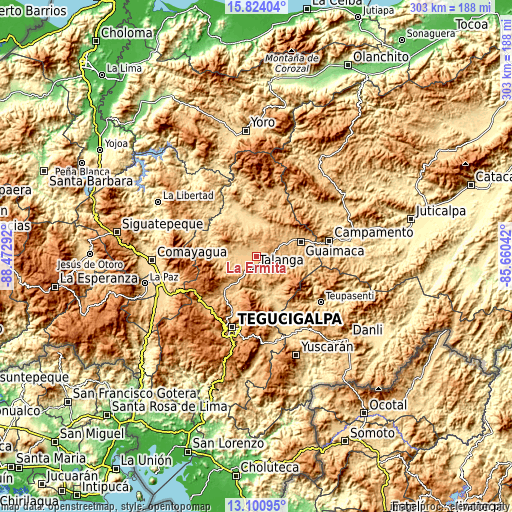 Topographic map of La Ermita