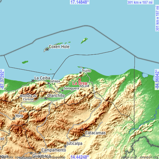 Topographic map of La Brea