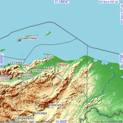 Topographic map of Francia