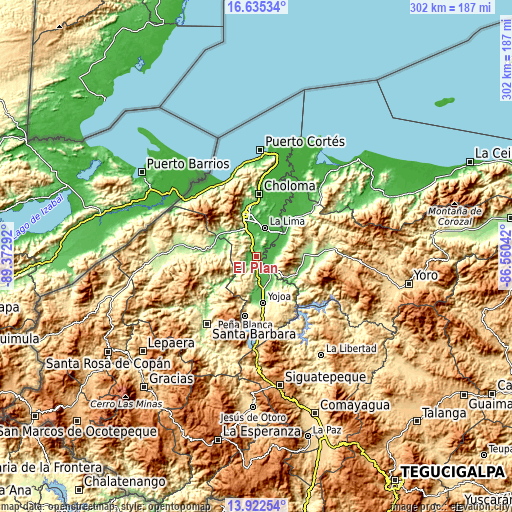 Topographic map of El Plan