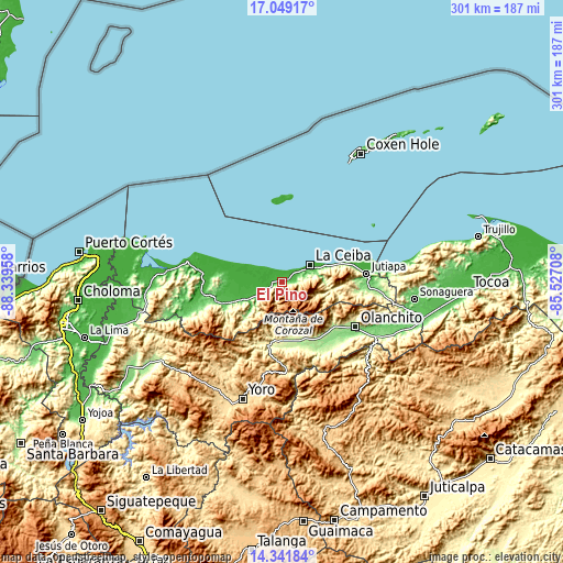 Topographic map of El Pino