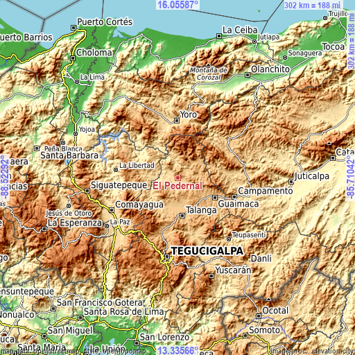 Topographic map of El Pedernal