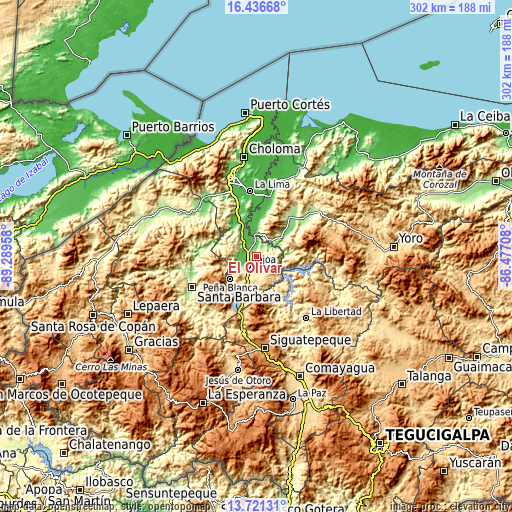 Topographic map of El Olivar