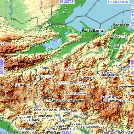 Topographic map of El Ocotón
