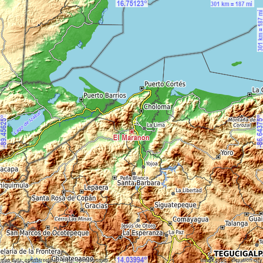 Topographic map of El Marañón