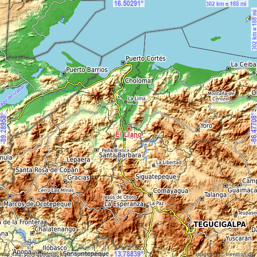 Topographic map of El Llano