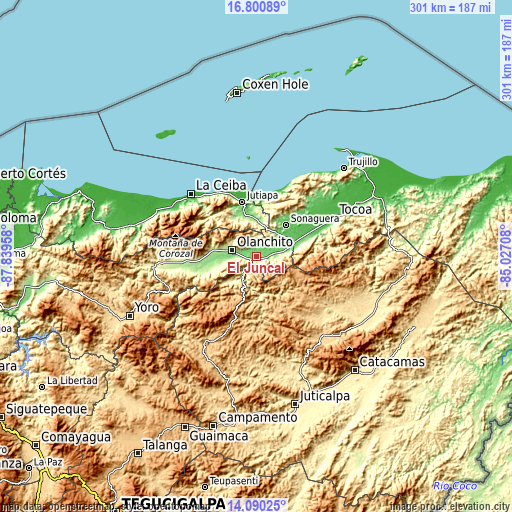 Topographic map of El Juncal