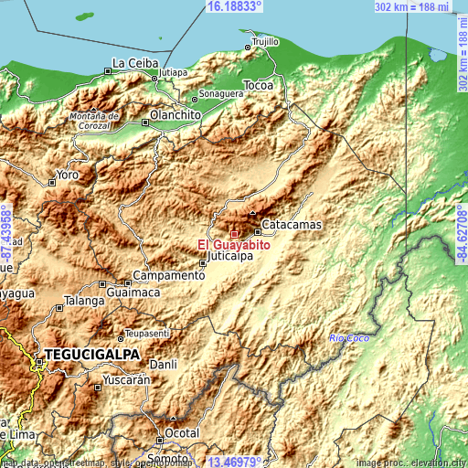 Topographic map of El Guayabito