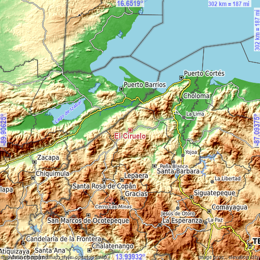 Topographic map of El Ciruelo