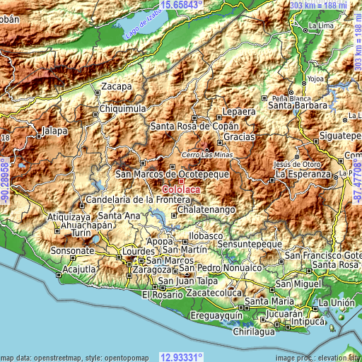 Topographic map of Cololaca