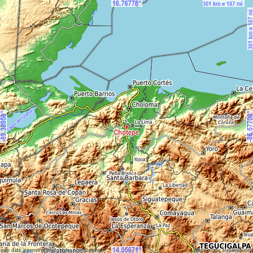 Topographic map of Chotepe