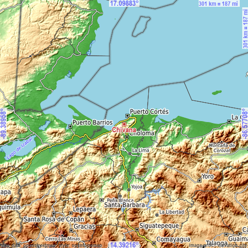 Topographic map of Chivana