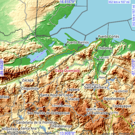 Topographic map of Casa Quemada