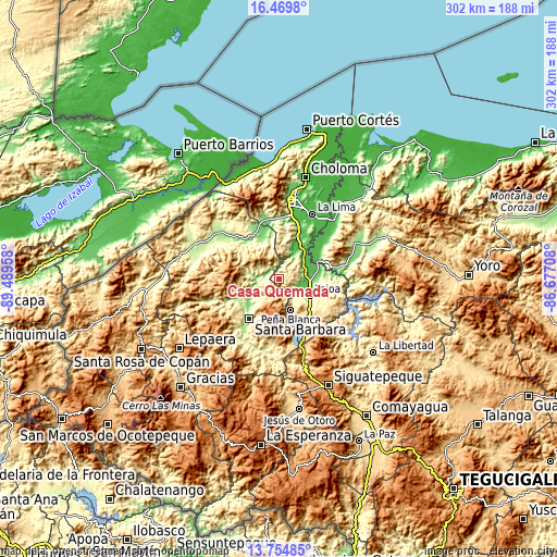 Topographic map of Casa Quemada