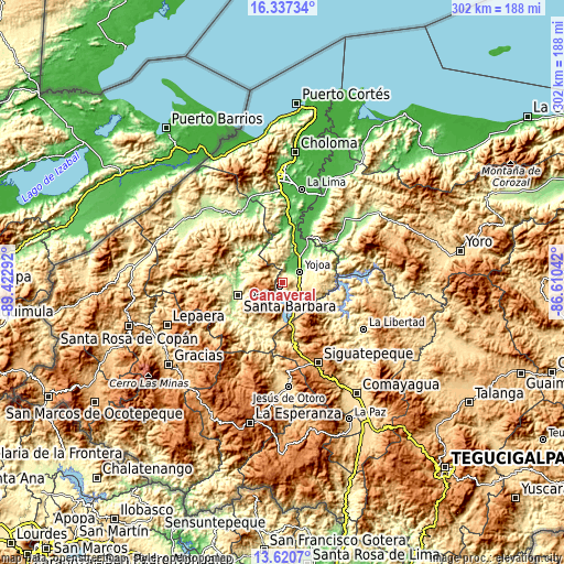 Topographic map of Cañaveral