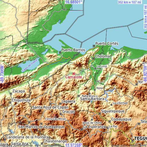 Topographic map of Camalote