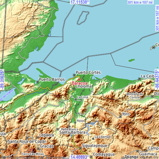 Topographic map of Baracoa