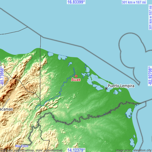 Topographic map of Auas
