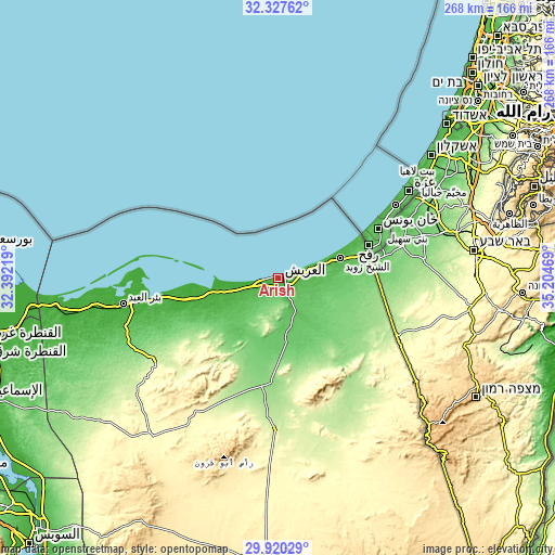 Topographic map of Arish