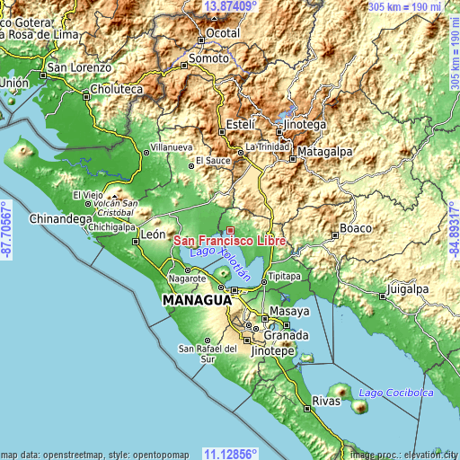 Topographic map of San Francisco Libre