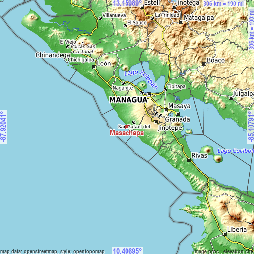 Topographic map of Masachapa