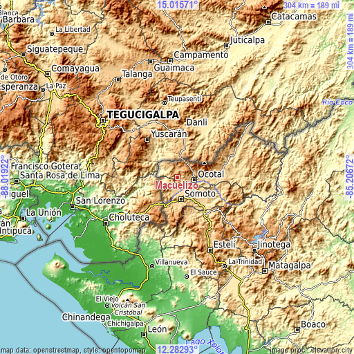 Topographic map of Macuelizo