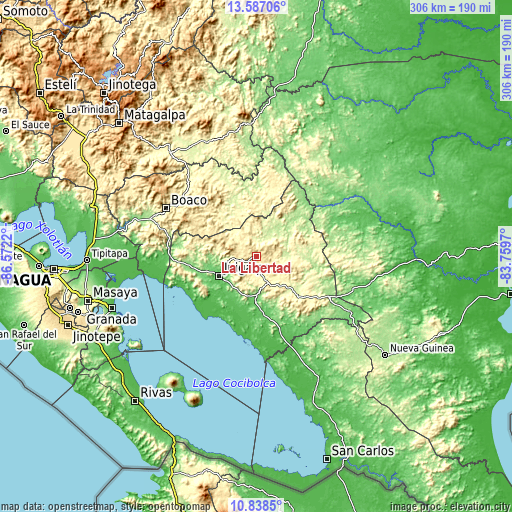 Topographic map of La Libertad