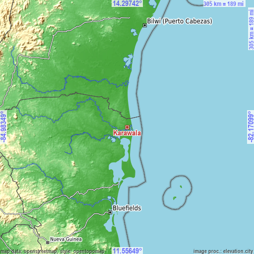 Topographic map of Karawala