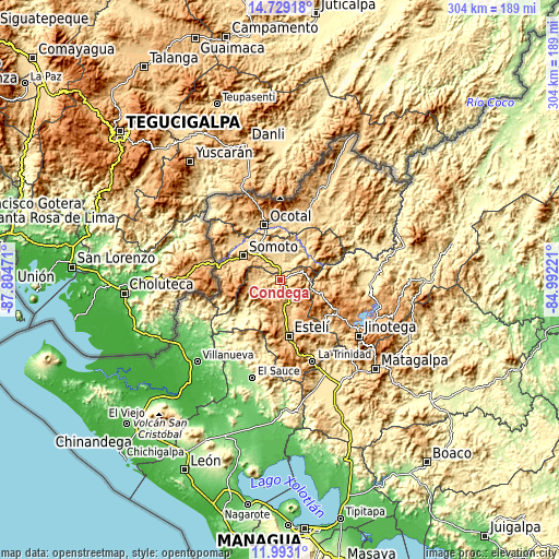 Topographic map of Condega