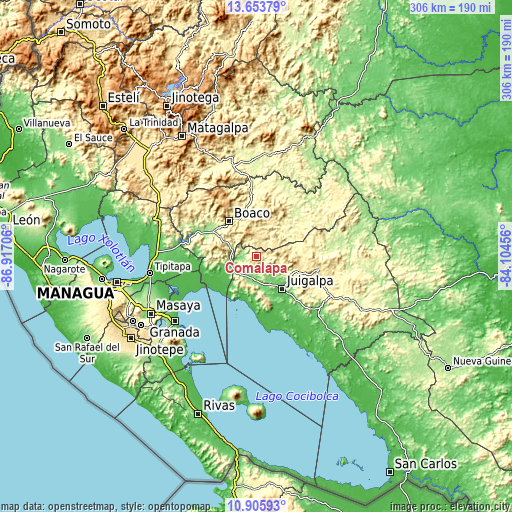 Topographic map of Comalapa