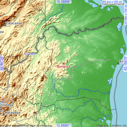 Topographic map of Bonanza