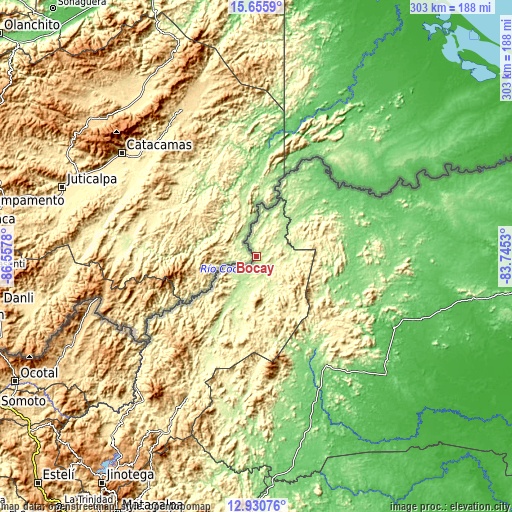 Topographic map of Bocay