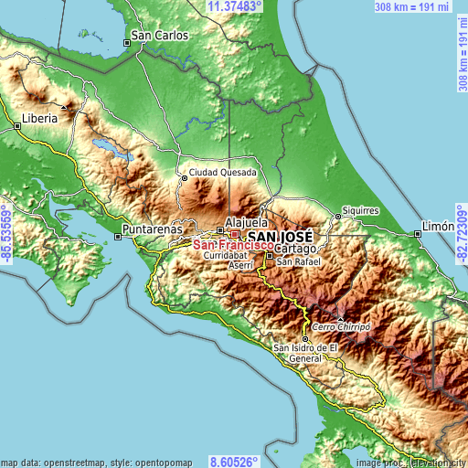 Topographic map of San Francisco