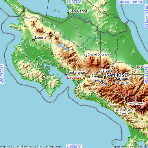 Topographic map of Esparza