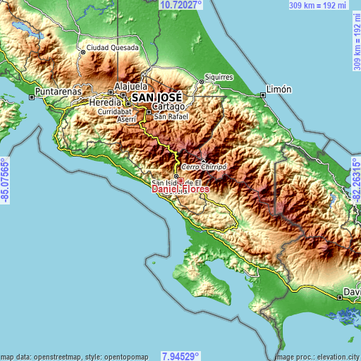 Topographic map of Daniel Flores