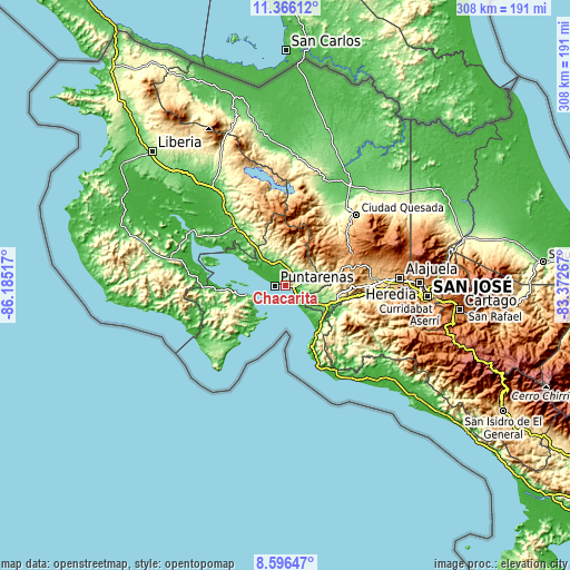 Topographic map of Chacarita