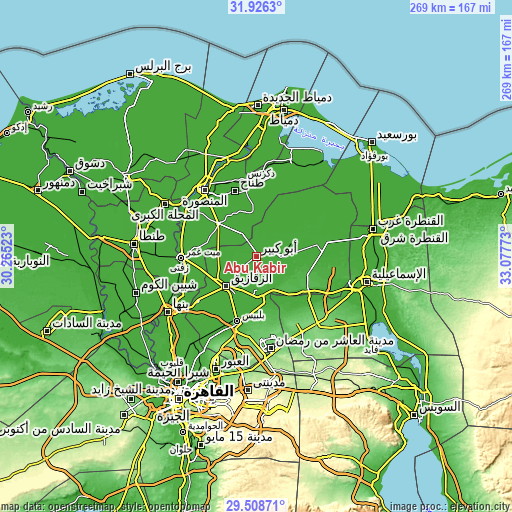 Topographic map of Abū Kabīr