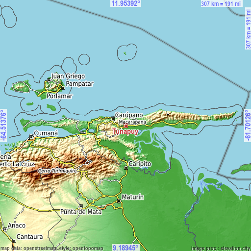 Topographic map of Tunapuy