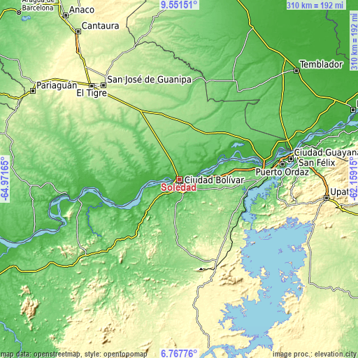 Topographic map of Soledad