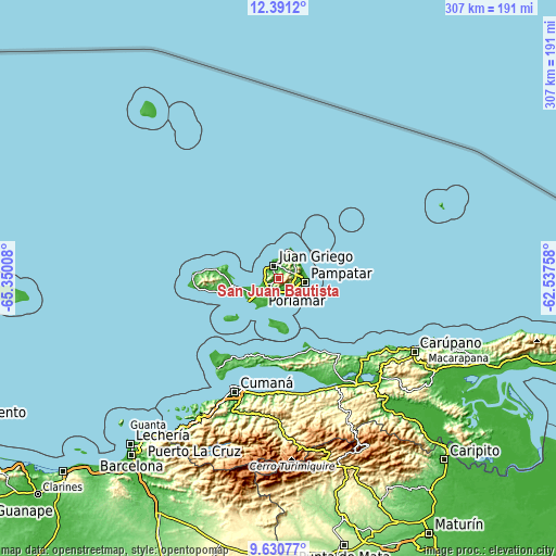 Topographic map of San Juan Bautista