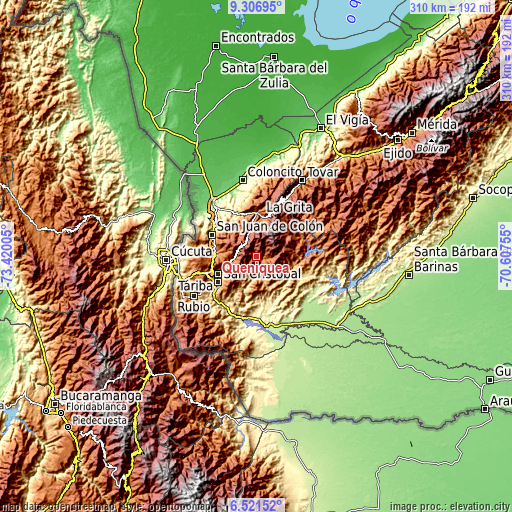 Topographic map of Queniquea